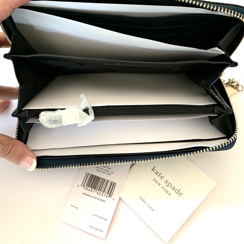 NWT Kate Spade floral zip around wallet - Picture 3 of 6